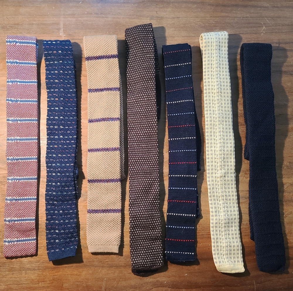 Set of 7 Vintage Knit Ties